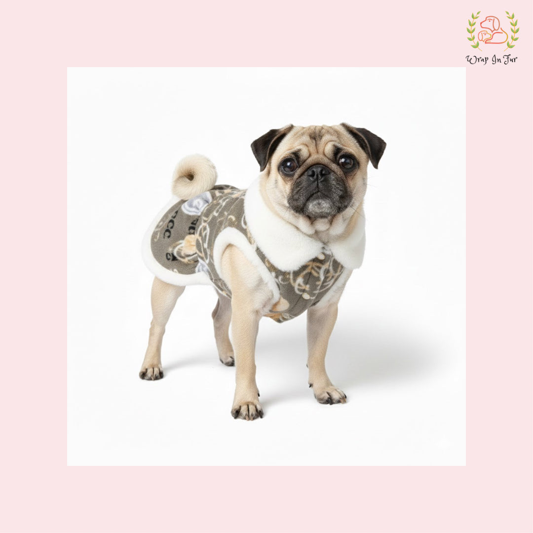 Luxury Fur-Collar Dog Winter Coat – Cozy Warm Winter Outfit