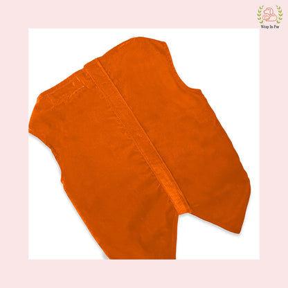 Luxury Orange Velvet Dog Tuxedo Vest - Festive Wedding Suit