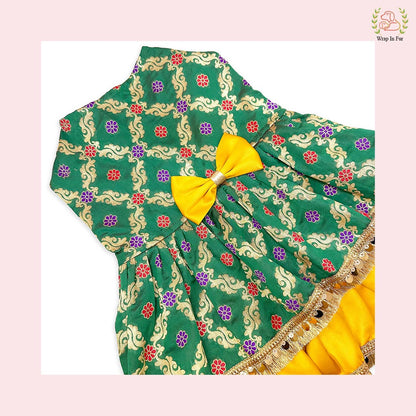 Luxury Patola Frock Dog Bridal Dress – Ethnic Wedding Wear for Dogs