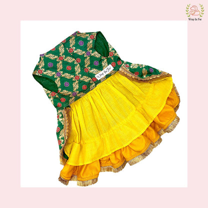 Luxury Patola Frock Dog Bridal Dress – Ethnic Wedding Wear for Dogs