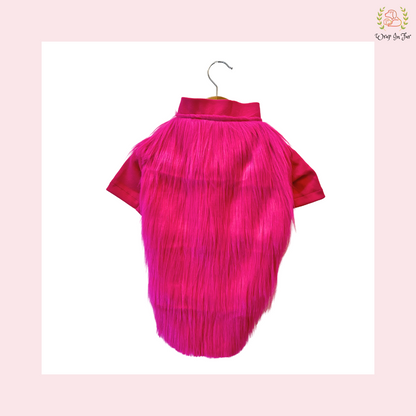 Luxury Pink Faux Fur Dog Jacket – Winter Warm & Stylish Coat