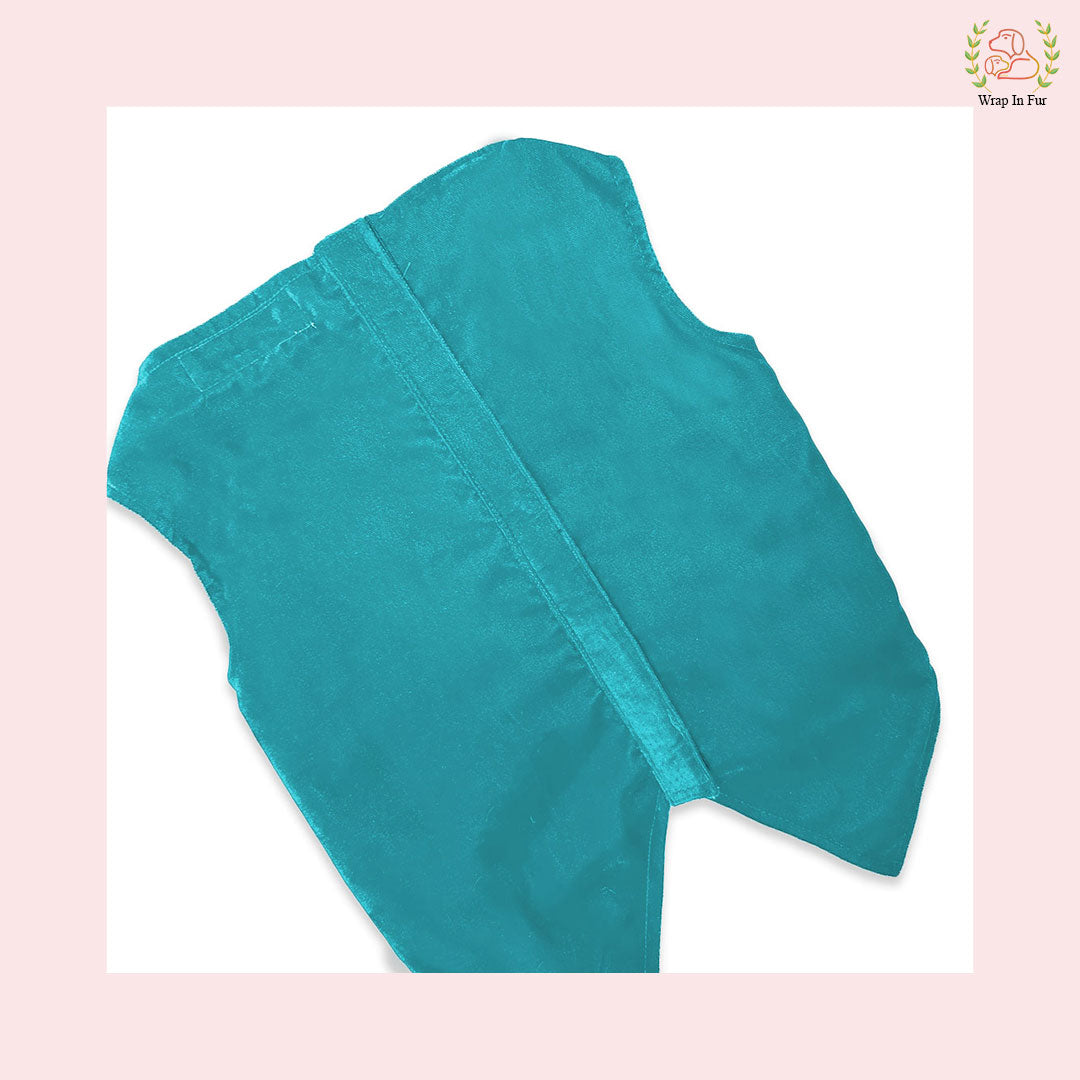 Luxury Teal Velvet Dog Tuxedo Vest - Formal Wedding Suit