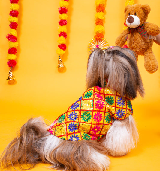 Yellow Jhilmil Dog Jacket