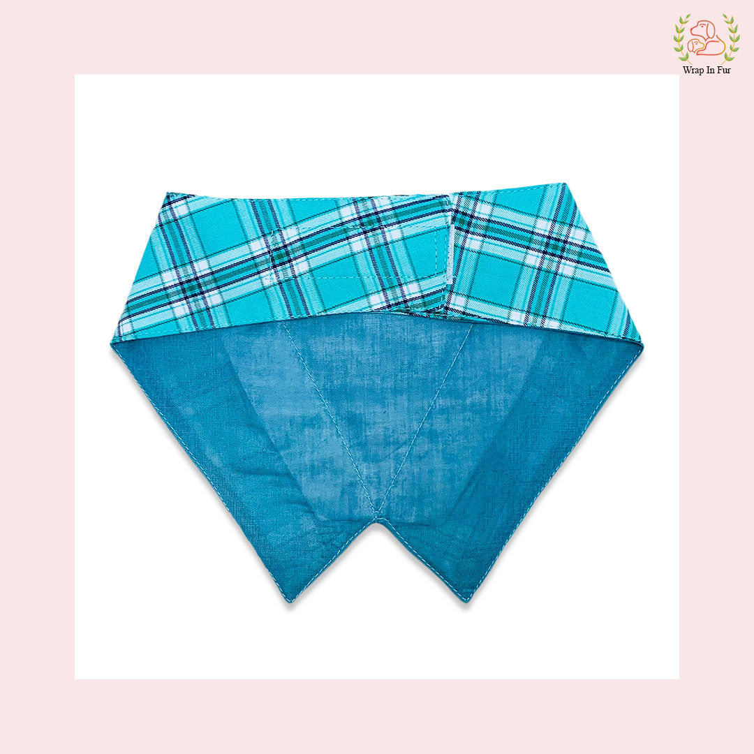 Modern Sky Plaid Tuxedo Style Dog Bandana - Wedding Accessory