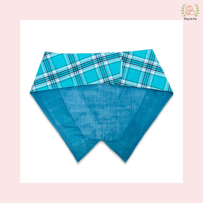 Modern Sky Plaid Tuxedo Style Dog Bandana - Wedding Accessory
