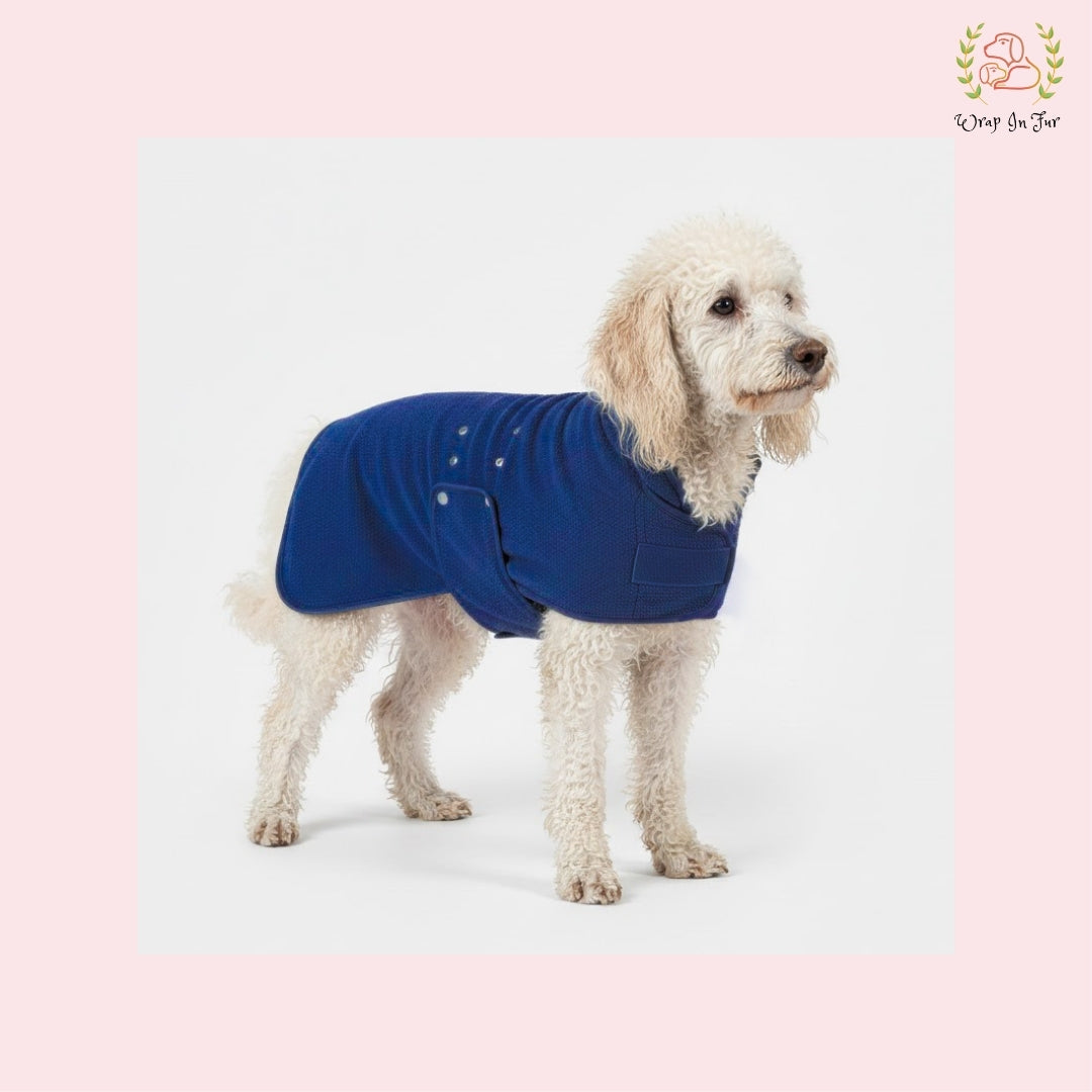 Navy Blue Dog Bathrobe – Ultra-Soft Quick-Dry Pet Towel Coat
