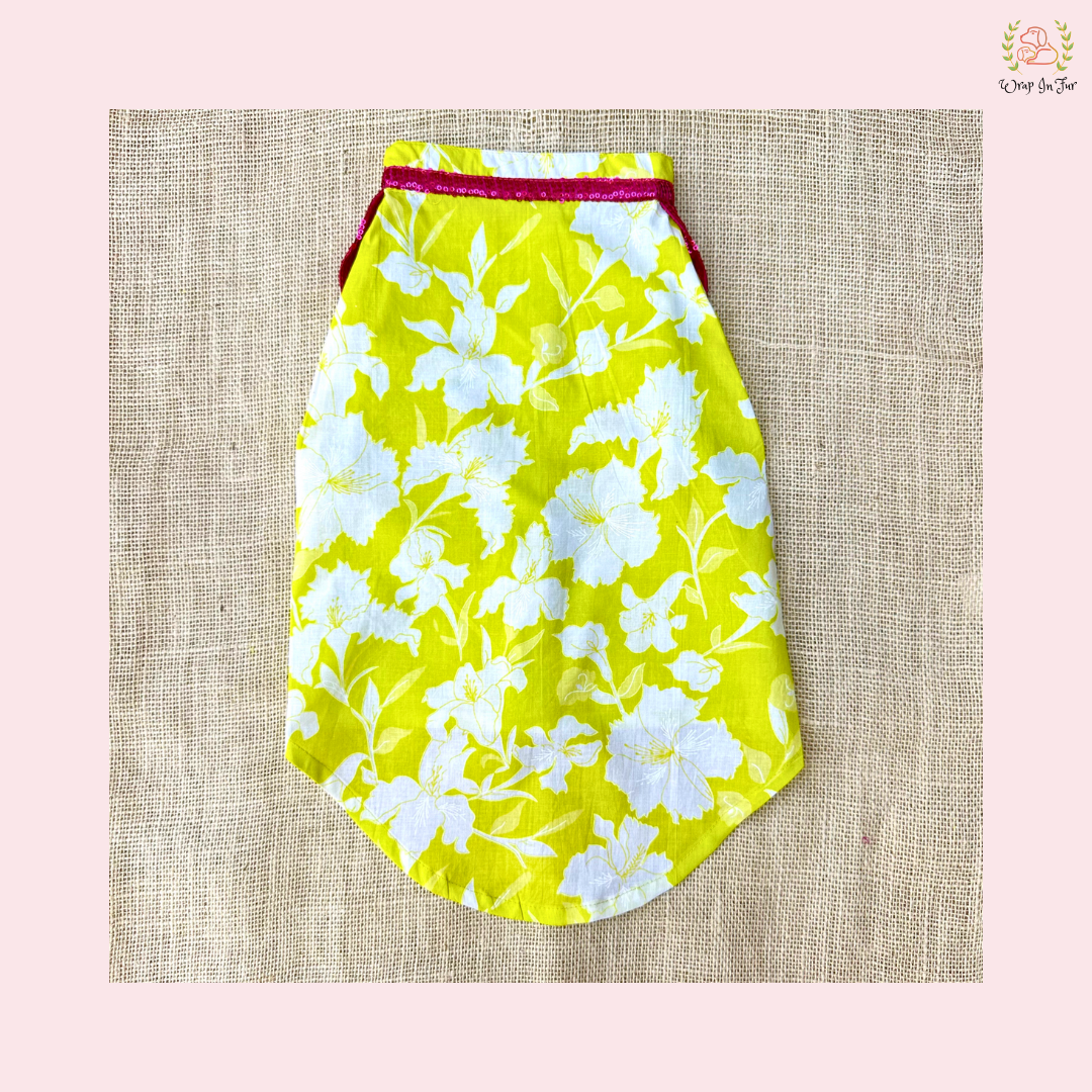 Neon Lime Pathani Dog Kurta Shirt - Modern Indian Dog Ethnic Wear