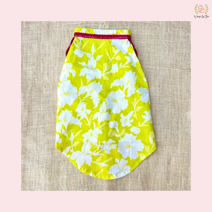 Neon Lime Pathani Dog Kurta Shirt - Modern Indian Dog Ethnic Wear