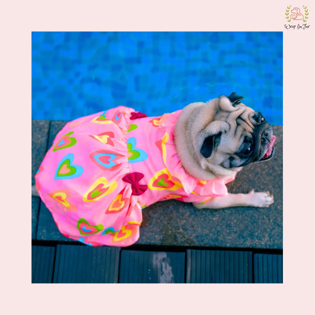 Neon Pink Brocade Dog Princess Dress - Festive Party Frock