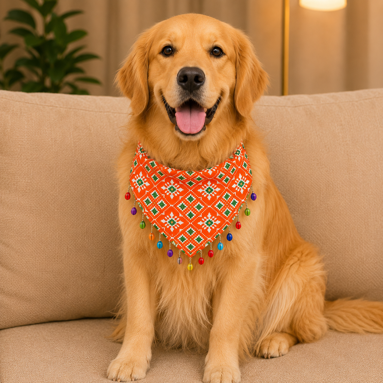 Ethnic Bandana for Golden Retriever