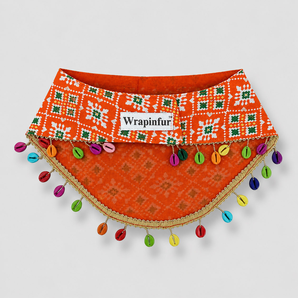Orange Ethnic Dog Bandana