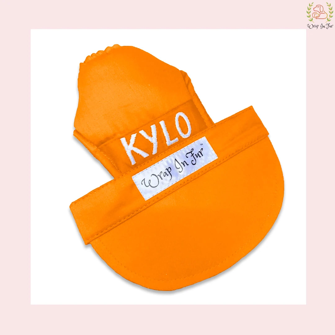 orange personalised dog cap
