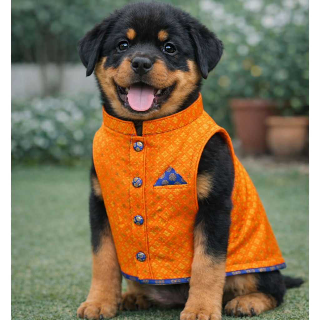 Orange Blue Sherwani