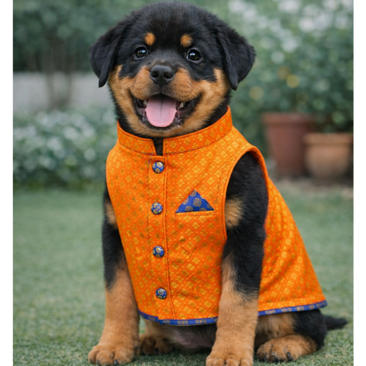 Orange Blue Sherwani