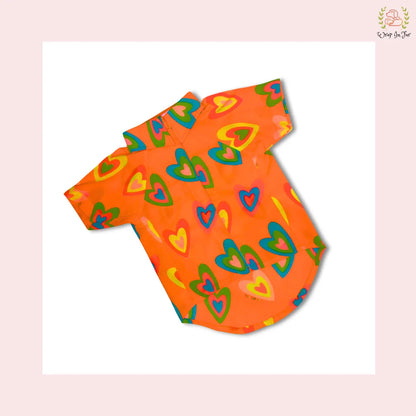 orange neon dog shirt without bow