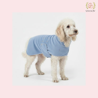 Pastel Blue Dog Bathrobe – Ultra-Soft Quick-Dry Pet Towel Coat