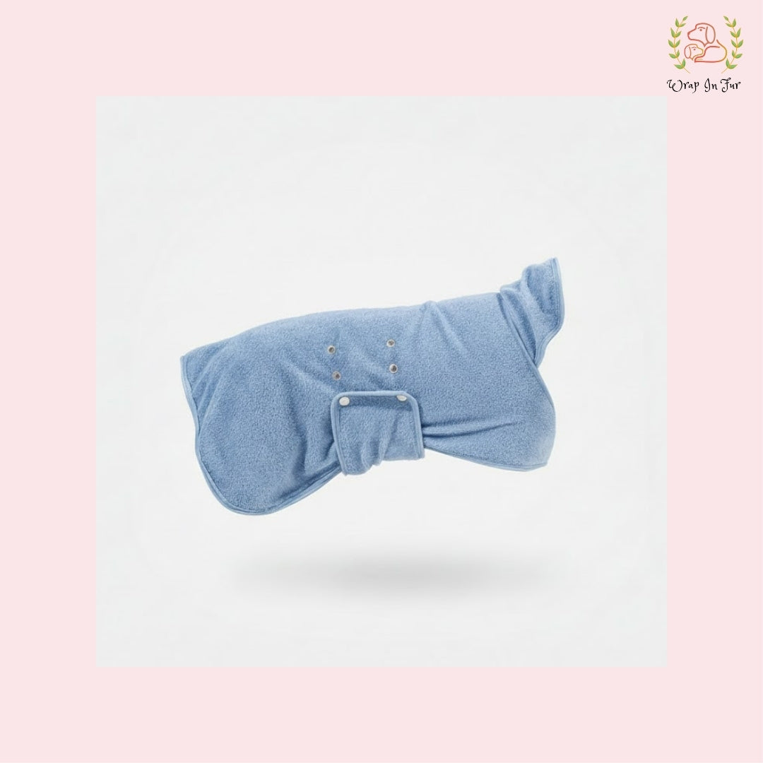 Pastel Blue Dog Bathrobe – Ultra-Soft Quick-Dry Pet Towel Coat