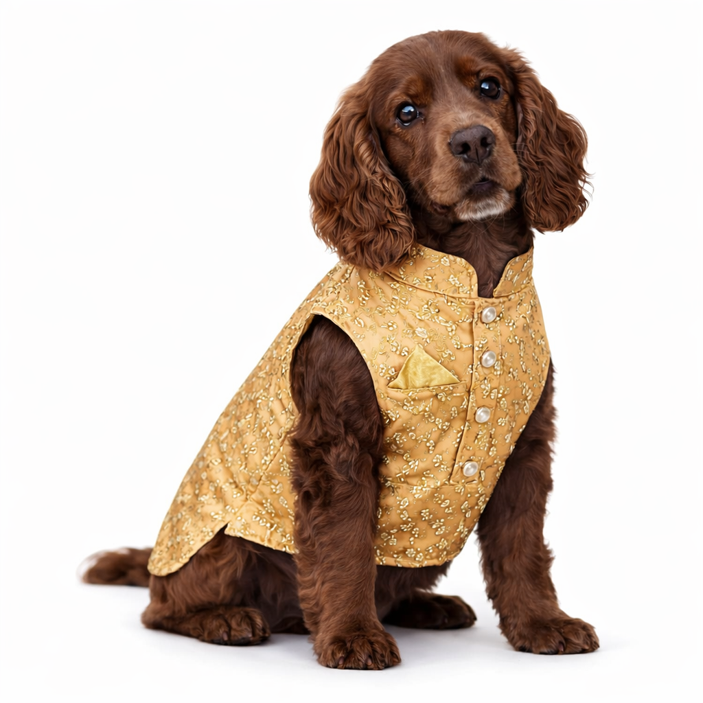 Pastel Cream Dog Sherwani