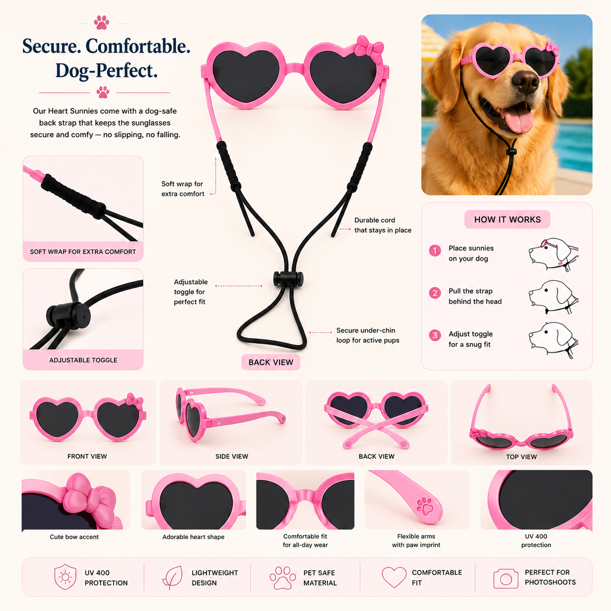 Pawfect Heart Sunnies Dog Sunglasses