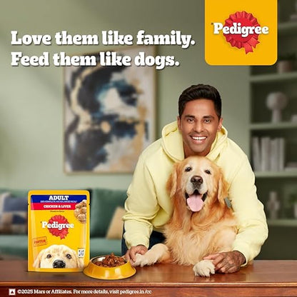 Pedigree Adult Wet Dog Food Chicken & Liver Chunks in Gravy
