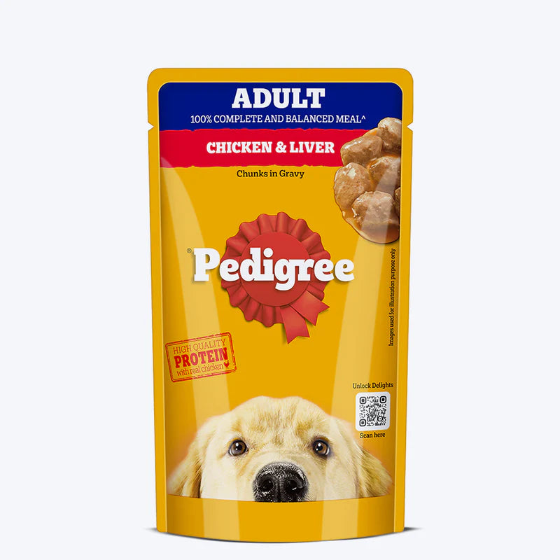 Pedigree Puppy Chicken & Liver Chunks in Gravy Wet Dog Food - 130g