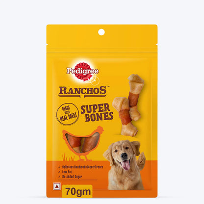 Pedigree Ranchos Super Bones Chicken & Milky Dog Treat - 70g