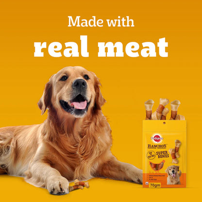 Pedigree Ranchos Super Bones Chicken & Milky Dog Treat - 70g