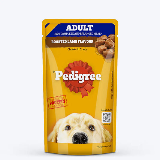 Pedigree Roasted Lamb Chunks in Gravy Adult Wet Dog Food - 130g