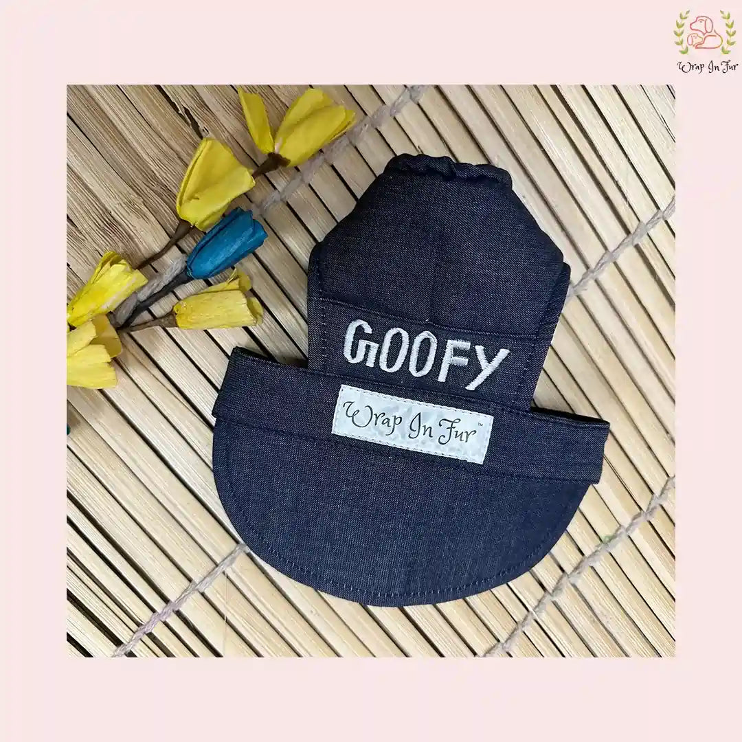 Personalise Denim Dog Cap