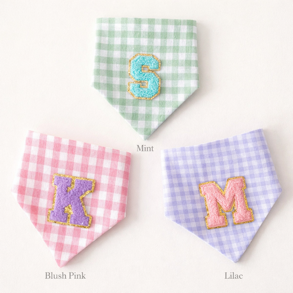 Personalised Alphabet Gingham Dog Bandana