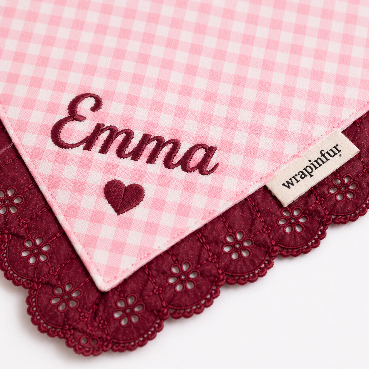 Personalised Gingham Dog Bandana