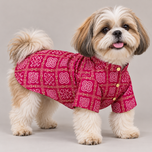 Pink Ethnic Dog Kurta