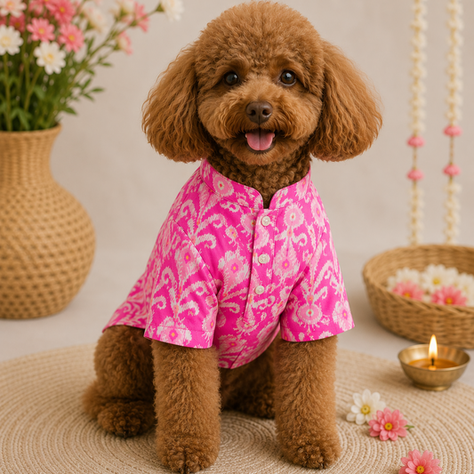 Pink Festive Dog Kurta