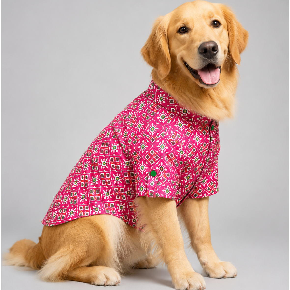 Pink Patola Dog Kurta