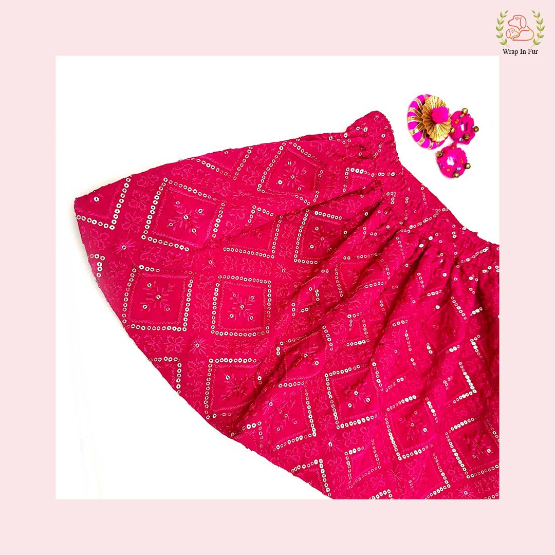 Pink Bridal Lehenga Choli Dog Dress – Wedding Outfit for Dogs