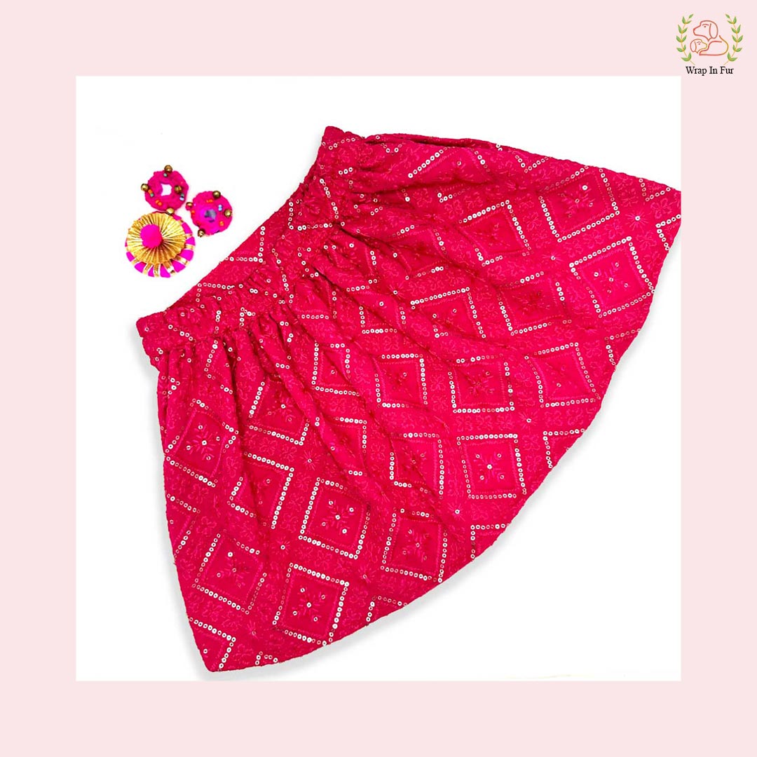 Pink Bridal Lehenga Choli Dog Dress – Wedding Outfit for Dogs