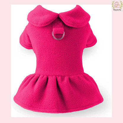 Pink Cozy Winter Dog Frock – Warm & Stylish Wear