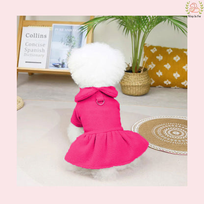 Pink Cozy Winter Dog Frock – Warm & Stylish Wear
