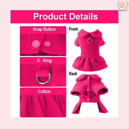 Pink Cozy Winter Dog Frock – Warm & Stylish Wear
