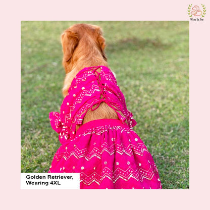 Pink Dog Wedding Lehenga – Bridal Dog Outfit for Special Occasions
