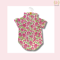Pink Floral Dog Kurta - Elegant Indian Dog Ethnic Wear Dress