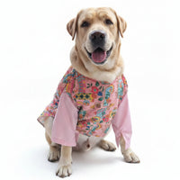 Pink Floral Jacket Dog Kurta Set