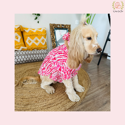 Pink Holi Dog Kurta - Modern Tie Dye Indian Dog Ethnic Wear Dress