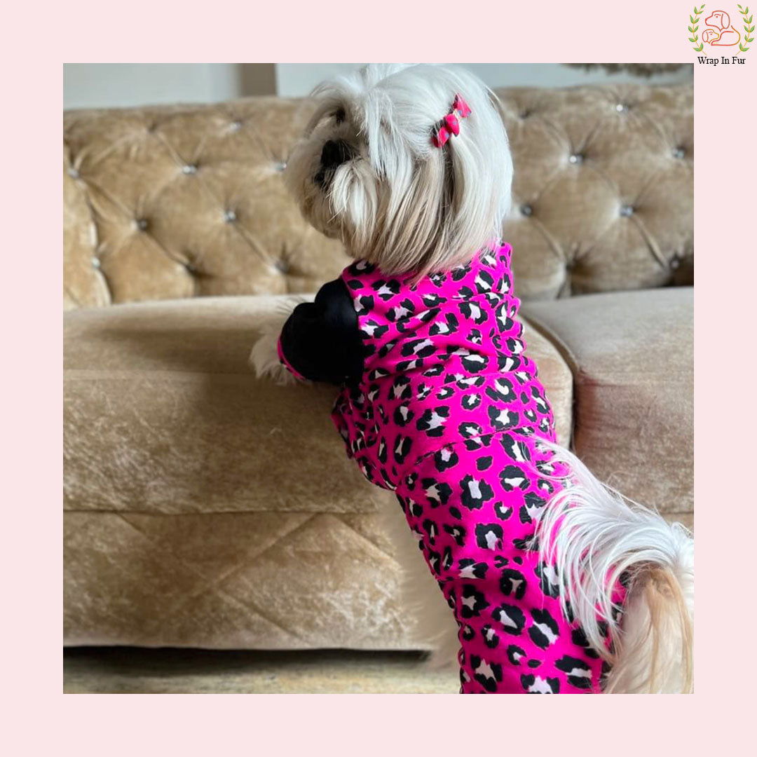 Pink Leo Dog Jumpsuit – Soft, Stylish & Warm