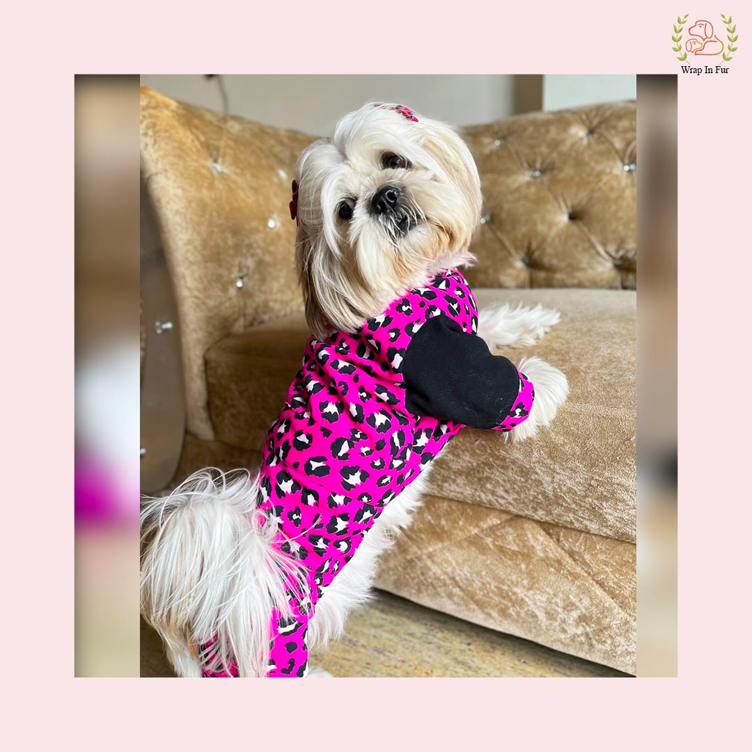Pink Leo Dog Jumpsuit – Soft, Stylish & Warm