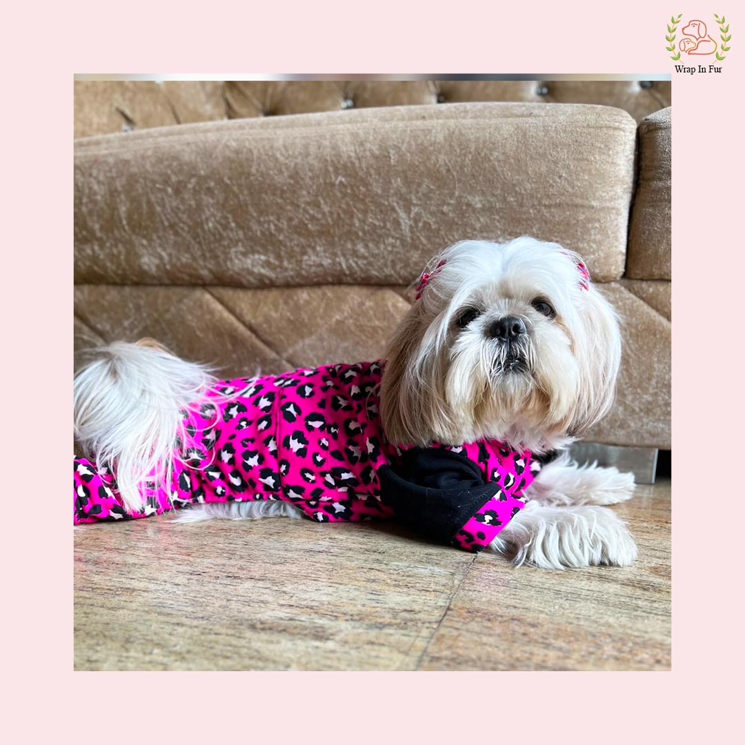 Pink Leo Dog Jumpsuit – Soft, Stylish & Warm
