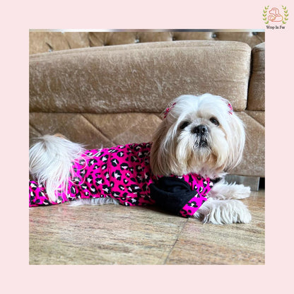 Pink Leo Dog Jumpsuit – Soft, Stylish & Warm