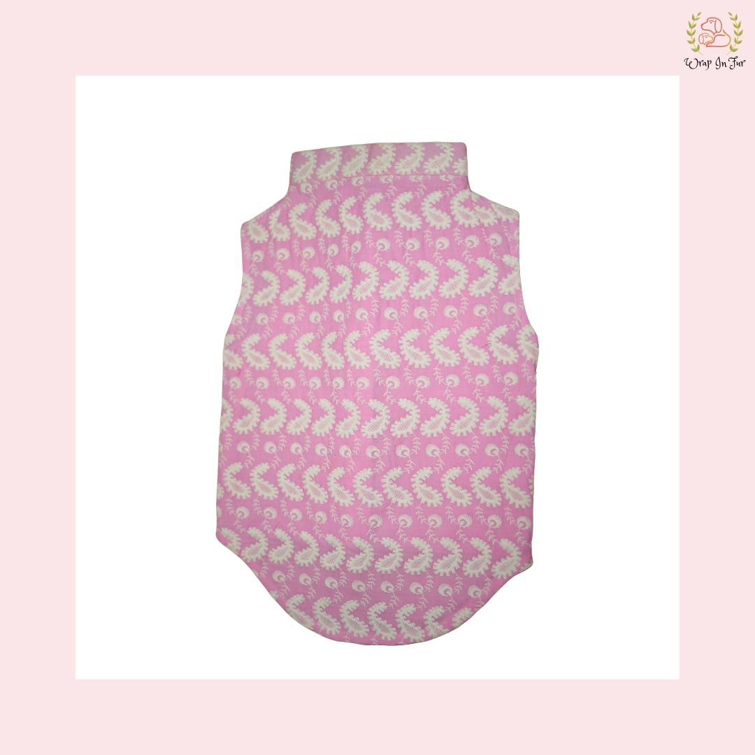 Pink Nawab Dog Kurta Vest - Premium Embroidered Indian Dog Ethnic Wear