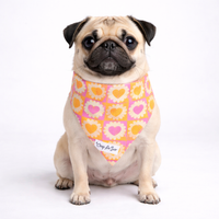 Pink Orange Heart Dog Bandana