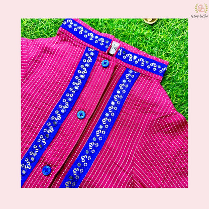 Pink & Royal Blue Bandhani Dog Kurta - Premium Indian Dog Ethnic Wear